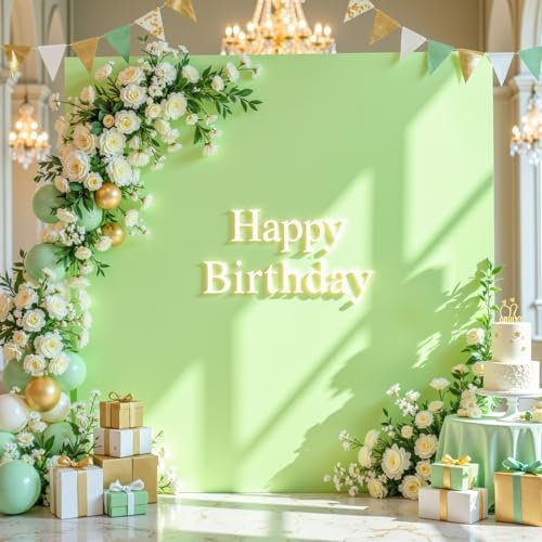Besutolife Square Arch Backdrop Cover, 8×8 FT Spandex Arch Covers Stretchy Fitted Balloon Arch Stand Cover for Wedding, Birthday Party, Baby Shower, Photo Booth, Graduation Ceremony, Light Green by Besutolife