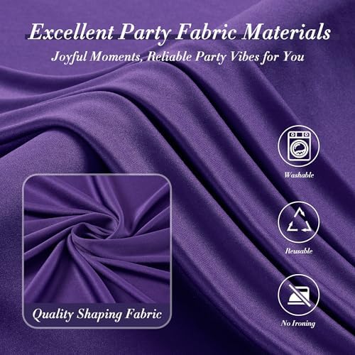 10 ft x 8 ft Wrinkle Free Purple Backdrop Curtain for Parties, Polyester Purple Photo Backdrop Drapes for Wedding Birthday Party Baby Shower,5ft x 8ft,2 Panels - Image 6