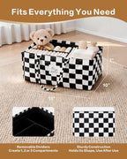 Diaper Caddy Organizer – Nursery Storage Basket (Checkerboard) - Image 2