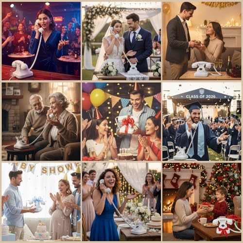 Audio Guest Book Wedding Phone with Signage, Vintage Voice Message Recorder Telephone with Premium Gift Box for Special Events,Bridal Shower,Birthday Party,Baby Shower,Anniversary - Image 2