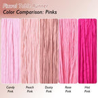8 Pack Dusty Pink Cheesecloth Table Runner 120 Inch Boho Wedding Decor - Image 4