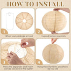 Hortsun 6 Pcs Print Burlap Paper Lanterns Classroom Decor,16 Inch - Image 3