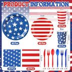 Ziliny 280 Pcs American Flag Patriotic Party Supplies Set, Serve 40 - Image 2
