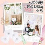 Yinkin 80 Sets White Paper Fans for Wedding Guests Bulk with Plastic Handles, Foldable Heart Shaped Handheld Fans with 80 Organza Bags for Birthday Bridal Shower Church Celebration DIY Party Decor - Image 5