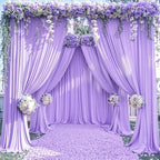 20ft x 15ft Lavender Wrinkle Free Backdrop Curtains for Wedding Party Lilac Backdrops Curtain Drapes Fabric Decorations Photo Back Drop Cloth for Baby Shower Photography Stage Reception - Image 2