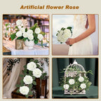 Artificial Flowers Realistic Roses, Real Looking Fake Roses with Stem for DIY Wedding Bouquets Centerpieces Bridal Shower Party Home Romantic Decorations (Milk White, Regular 3" - 200pcs) - Image 3