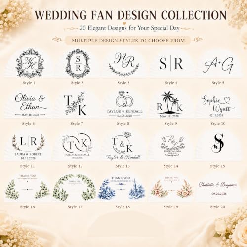 10-200 PCS Wedding Fans for Guests Personalized Custom Name & Date - Image 6