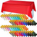 Newwiee 46 Pack Colorful Plastic Tablecloths Bulk 54" x 72" by Newwiee