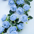 2Pcs 12Ft Bendable Flower Garland Faux Rose Vine for Wedding Decor,Blue - Image 2