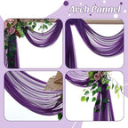 Pack of 2 Wedding Arch Drape Panel Fabric 30" x 50ft - Cadbury Purple - Image 5