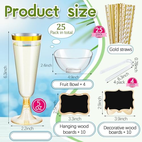 Mumufy 82 Pcs Mimosa Bar Supplies Carafes Flutes, Stylish, Colorful - Image 3
