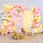 Honey Bee Arch Backdrop Cover Set of 2 BeeTheme Baby Shower Spandex Arch Covers for Gender Reveal Baptism Birthday Party Decoration (Pink,6FT & 5FT) - Image 5