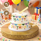 Wenqik 20 Inch Gold Cake Stand Metal Round with Cutter Spatula, Classic - Image 4