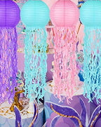 18 Pcs Jellyfish Paper Lanterns Jellyfish Lantern Hanging Decoration Ocean Theme Party Supplies Mermaid Birthday Decorations for Baby Shower Under The Sea Birthday Party Supplies(Vintage Color) - Image 7