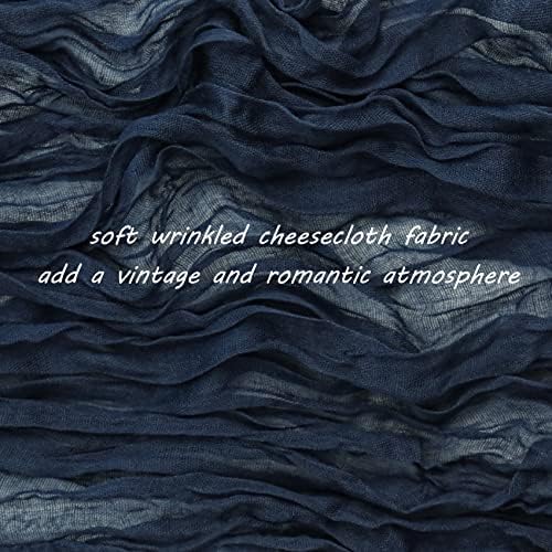 35x157 Inch Navy Blue Cheesecloth Table Runner Wedding Birthday Party Decor - Image 3