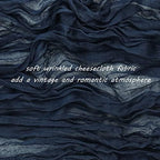35x120 Inch Navy Blue Cheesecloth Table Runner Wedding Birthday Party Decor - Image 3