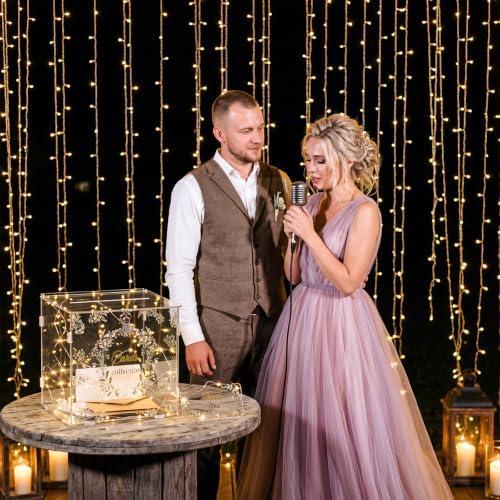 Junkin Acrylic Wedding Card Box with Lock, Clear Large Money Envelope Box - Image 6