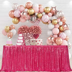 PartyDelight Hot Pink Sequin Table Skirt 14ft Long x 30 Inch High by PartyDelight