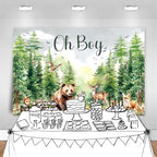 Woodland Animals Baby Shower Decoration Backdrop Oh Boy Banner 8x6ft - Image 6