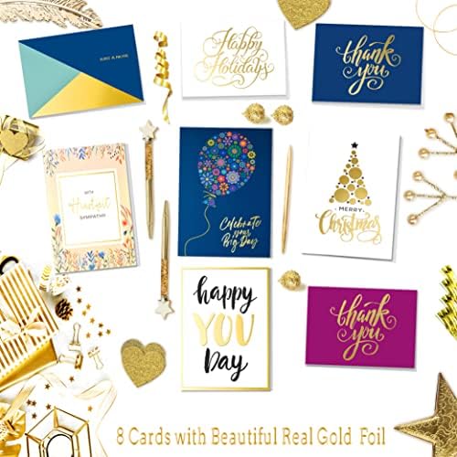 Janvale 100 All Occasion Cards Assortment Box with Color Envelopes，All Occasion Cards Set with Greeting Inside, Large 5 x 7 inch Cards with Stickers and Dividers - Image 4