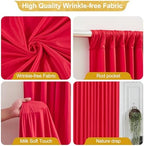 16x10FT Red Backdrop Curtains for Wedding Parties, Wrinkle Free Polyester Photography Backdrop Drapes for Wedding Baby Shower Birthday Parties Stage Background Stand Decorations 4x10ft,4 Panels - Image 2