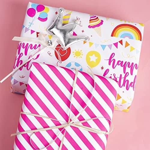 WRAPAHOLIC 30 Inch Jumbo Reversible Birthday Wrapping Paper - 30 Inch X 100 Feet Jumbo Roll - Birthday Party Design, Perfect for Celebration, Baby Shower and More Occasions - Image 5