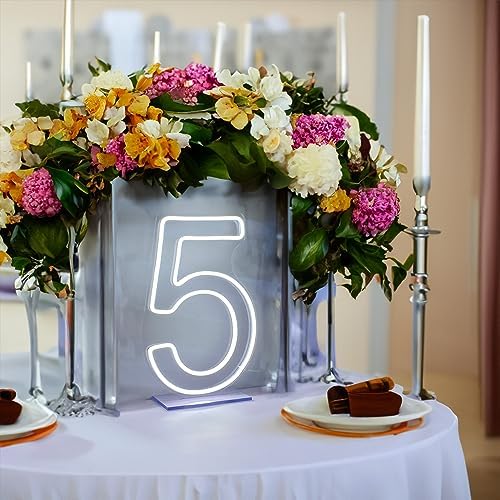 LED Neon Signs Number 5 Birthdays Decor Neon Lights Party USB Plus Battery Case Light up your baby's birthday with our Neon Number Five Sign (Number 5) - Image 3