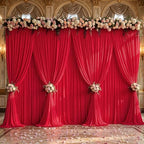 50x10ft Red Backdrop Curtain Panels for Parties - Wrinkle Free Polyester Photo Curtain Backdrop Wedding Back Drop Fabric Drapes for Party Decorations Background for Photography - Image 2