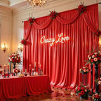 Red Satin Backdrop Curtains 6 Panels - Glitter Photo Drapes for Baby Shower, 30x10FT Shimmer Back Drop Cloth, Wrinkle Free for Birthday Party Prom Holiday Stage Background - Image 4