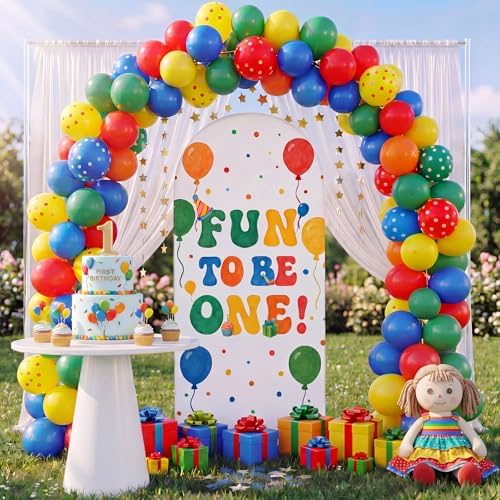 Breling Fun to Be One Birthday Decoration 6.6 ft Arch Cover Backdrop - Image 5