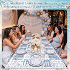 Ceenna 452 Pcs Blue Bow Seashell Plates Napkins Cups Party Supplies for 50 - Image 6