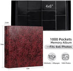 RECUTMS 4x6 Photo Albums 1000 Pockets Leather Large Wedding Album Grape - Image 2