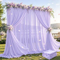 20ft×10ft Wrinkle Free Lavender Purple Backdrop Curtain Drapes, 4 Panels 5ftx10ft Sheer Tulle Chiffon Backdrop Panels Curtains for Wedding Baby Shower Birthday Party Stage Photo Home Decorations by Unknown