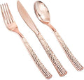 Supernal 360pcs Rose Gold Plastic Silverware, Heavy Duty Disposable Cutlery by supernal