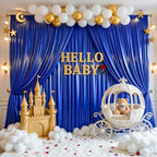 Royal Blue Satin Backdrop Curtains 4 Panels - Glitter Photo Drapes for Baby Shower, 20x10FT Shimmer Back Drop Cloth, Wrinkle Free for Birthday Party Graduation Prom Celebration Decorations - Image 6
