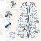 Yoofoss Baby Sleep Sack 24-36 Month 0.5TOG 100% Organic Cotton 2-Way Zipper - Image 4