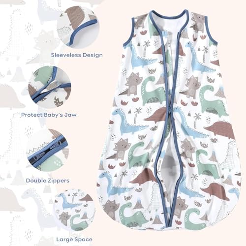 Yoofoss Baby Sleep Sack 24-36 Month 0.5TOG 100% Organic Cotton 2-Way Zipper - Image 4