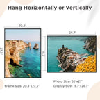 FLYJOE 20x27 Metal Picture Frame - Black Aluminum Picture Frames with Real Glass, Wall Mounting Horizontally or Vertically, Diploma, Certificates and Decor for Wall Gallery 27x20 Frame, Black - Image 4