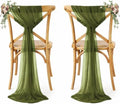 MDS Pack of 75 Chiffon Chair Sashes for Wedding & Event Décor - Olive Green by MDS