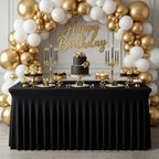 4Pack Black Spandex Tablecloth for 6FT Rectangle Table,Table Skirt - Image 5