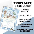 Amanda Creation Personalized Baby Shower Invitations, 20 Custom 5x7 Custom Baby Shower Invitations Boy Barnyard Theme with Envelopes - Image 6