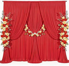 40x15ft Red Backdrop Curtains for Parties Wedding Photo Wrinkle Free Red by Suppromo