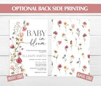 All Ewired Up Baby Shower Invitations with Envelopes and Diaper Raffle Tickets and Baby Book Cards, Boho Wildflower Gender Reveal Party Baby Shower Activities Supplies, Personalized - Image 5