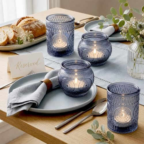 24PCS Blue Votive Candle Holders - Image 7