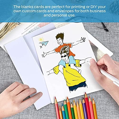 Blank White Cards and Envelopes 200 Pack, Ohuhu 4 x 6 Heavyweight Folded Cardstock and A4 Envelopes for DIY Greeting Cards, Wedding, Birthday, Invitations, Thank You Cards & All Occasion - Image 5