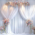 40ft x 10ft Wrinkle Free White Wedding Backdrop Curtains for Party Bridal Shower Reception Decorations White Fabric Curtain Backdrops Drapes for Photography Baby Shower Birthday Background by Tao-GePartyDecorations