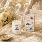Homesick Just Married Scented Candle – 13 oz Soy Wax Blend in Non-Toxic Sea Salt Champagne Amber Scent, 60-Hour, Organic Cotton Wick – Wedding & Engagement Gifts for Couples in Reusable Jar - Image 2