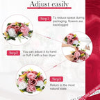 Hotop 24 Pcs Silk Rose Flower Balls,Dusty Pink, Pink, White - Image 5