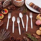 400 Pcs Wood Grain Wedding Supplies for 100 Guests Rustic Party - Image 2