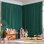 24ftx10ft Wrinkle Free Hunter Green Backdrop Curtain - 10 Feet Photography Backdrop Drapes, Silky Polyester Back Drop Cloth for Wedding Baby Shower Balloon Arch Background - Image 5